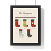 Personalised Christmas Stocking Print - framed cream Christmas stocking print with five family names