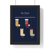 Personalised Christmas Stocking Print - framed navy and gold version with four stockings
