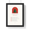 Personalised Christmas Traditions Print - framed snow and red print with six family traditions