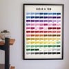 Personalised Colour of Music Print - colour of music paint chart print on a wall