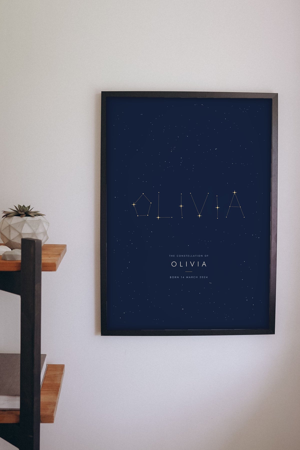 Personalised Constellation Name Print - on the nursery wall