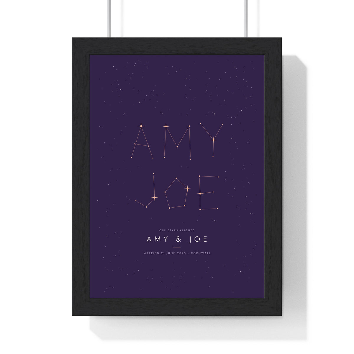 Personalised Constellation Name Print - dusk couple version with two names