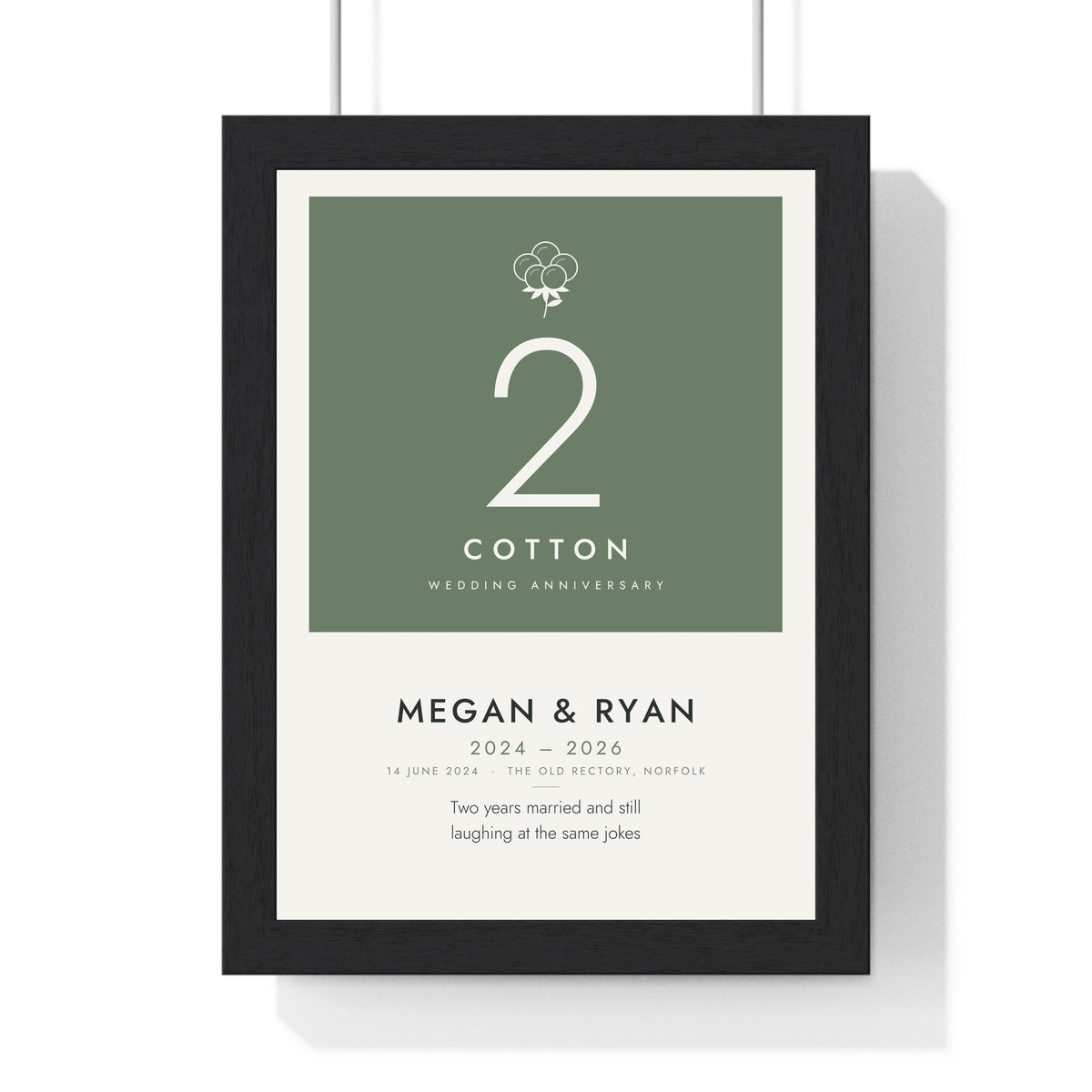Personalised Cotton Anniversary Print - modern, light