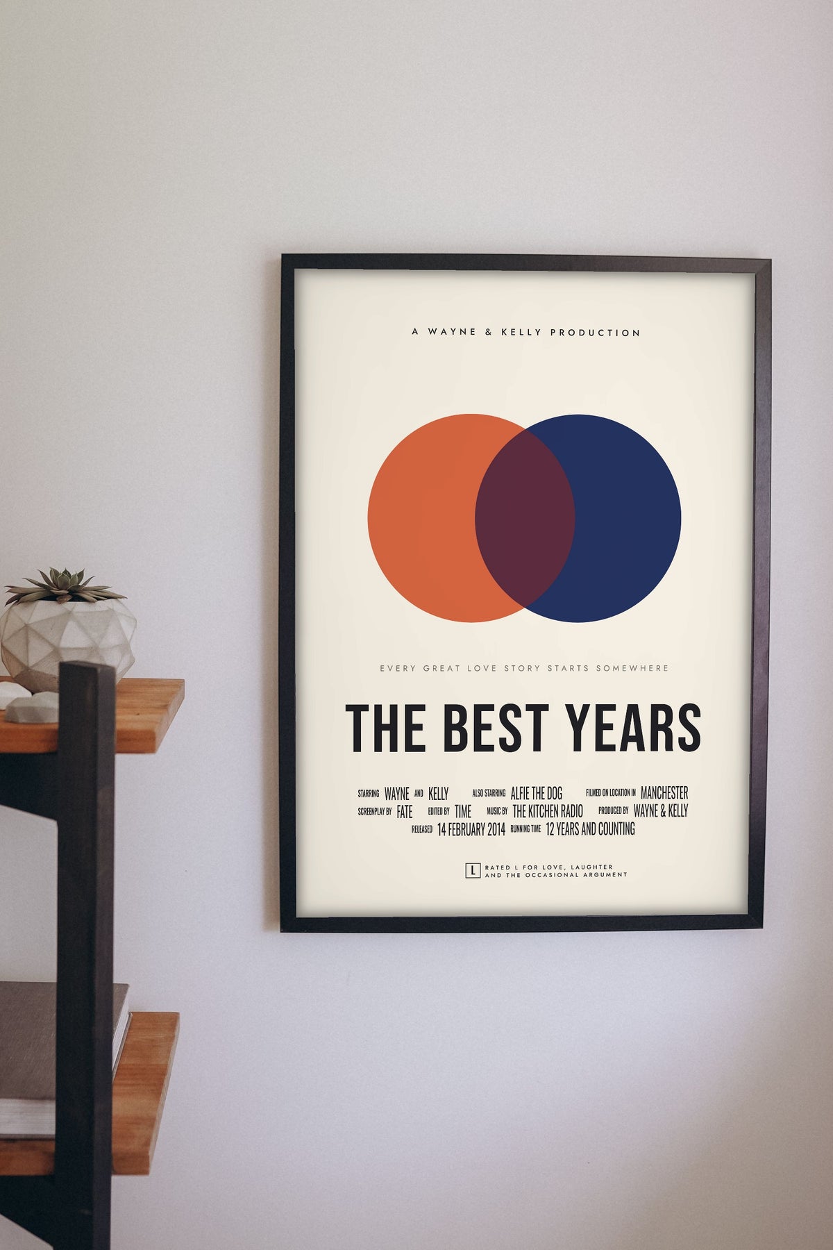 Personalised Couple Movie Poster Print - couple film poster on the living room wall