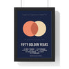 Personalised Couple Movie Poster Print - framed navy golden anniversary version