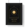 Personalised Couple Tarot Card Print - framed black and gold The Sun version