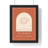 Personalised Couple Tarot Card Print - framed terracotta The World anniversary version