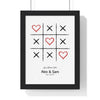 Framed Personalised Couple Tic Tac Toe Valentine's Gift travel poster