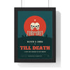Personalised Couples Horror Movie Poster - framed personalised couples horror movie poster with two skeletons under a blood moon