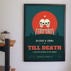 Personalised Couples Horror Movie Poster - couples horror poster on a living room wall