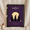 Personalised Coven Print - plum three sisters coven print leaning on a shelf