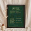 Personalised Cricket Honours Board Print - green under 11s team version, a coach thank you