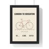 Personalised Cycling Print - framed personalised cycling print, London to Brighton