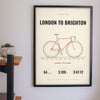 Personalised Cycling Print - personalised cycling print on the wall