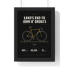 Personalised Cycling Print - framed black cycling print for Dad