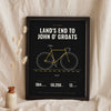 Personalised Cycling Print - black cycling print, Land's End to John o' Groats