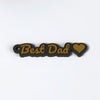 Personalised Dad Keyring - close-up of the raised lettering