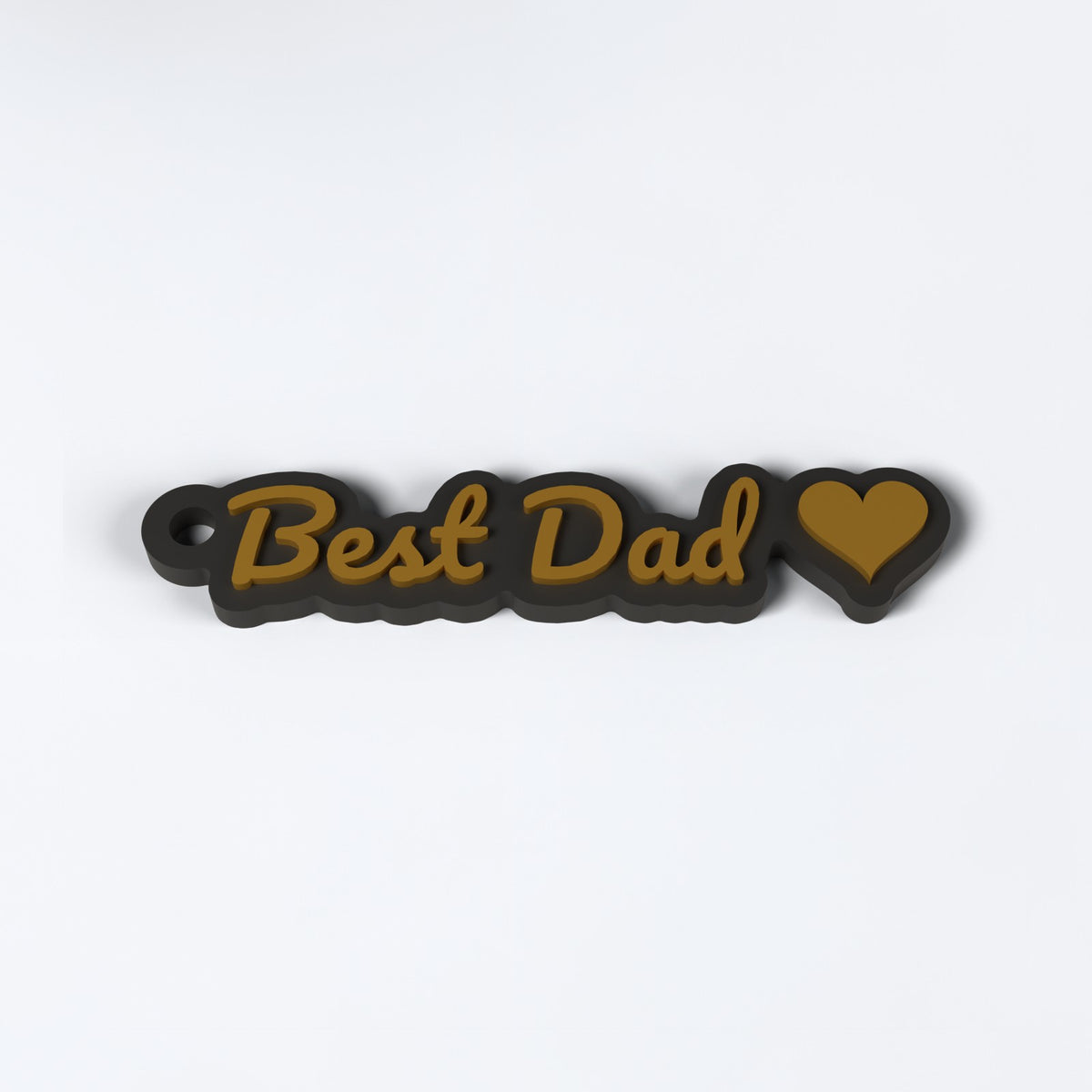 Personalised Dad Keyring - close-up of the raised lettering