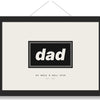 Personalised Dad Rock Star Print - framed black on cream dad rock star print