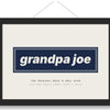 Personalised Dad Rock Star Print - framed navy version with a long name