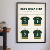 Personalised Dad's Dream Team Print - on the living room wall