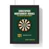 Personalised Darts Print - framed pub green darts print with a long name and a cup final checkout