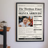 Personalised Day You Were Born Newspaper Print - birthday newspaper print on a living room wall