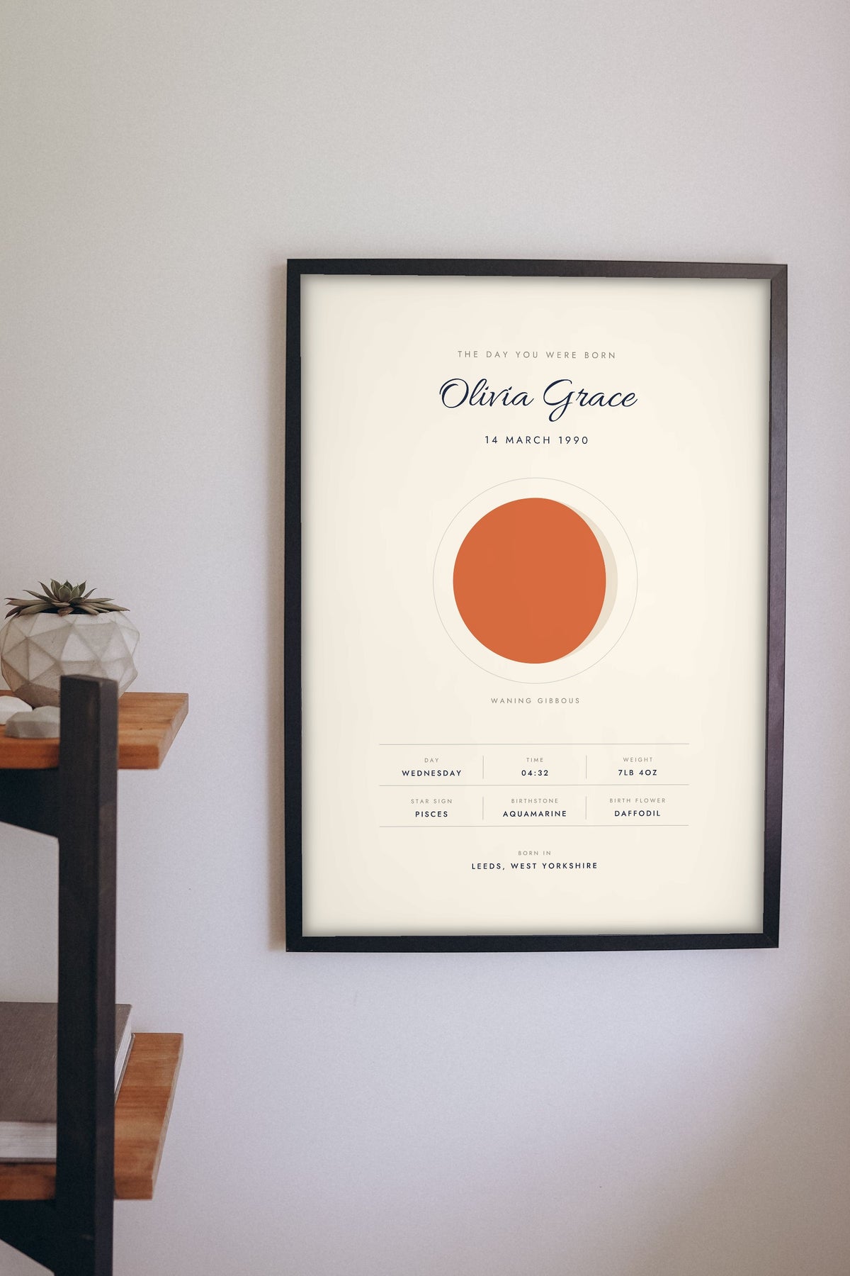 Personalised The Day You Were Born Print - on the nursery wall