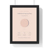 Personalised The Day You Were Born Print - framed blush and navy version with a long name
