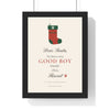 Personalised Dear Santa Pet Print - framed cream Dear Santa pet print from Biscuit the dog