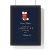 Personalised Dear Santa Pet Print - framed navy cat version