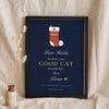 Personalised Dear Santa Pet Print - navy cat version from Luna
