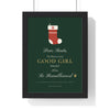 Personalised Dear Santa Pet Print - framed deep green good girl version with a long name