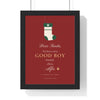 Personalised Dear Santa Pet Print - framed red good boy version