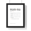 Personalised Definition Print - framed Nanna definition print with three numbered definitions
