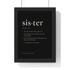 Personalised Definition Print - framed black Sister definition print