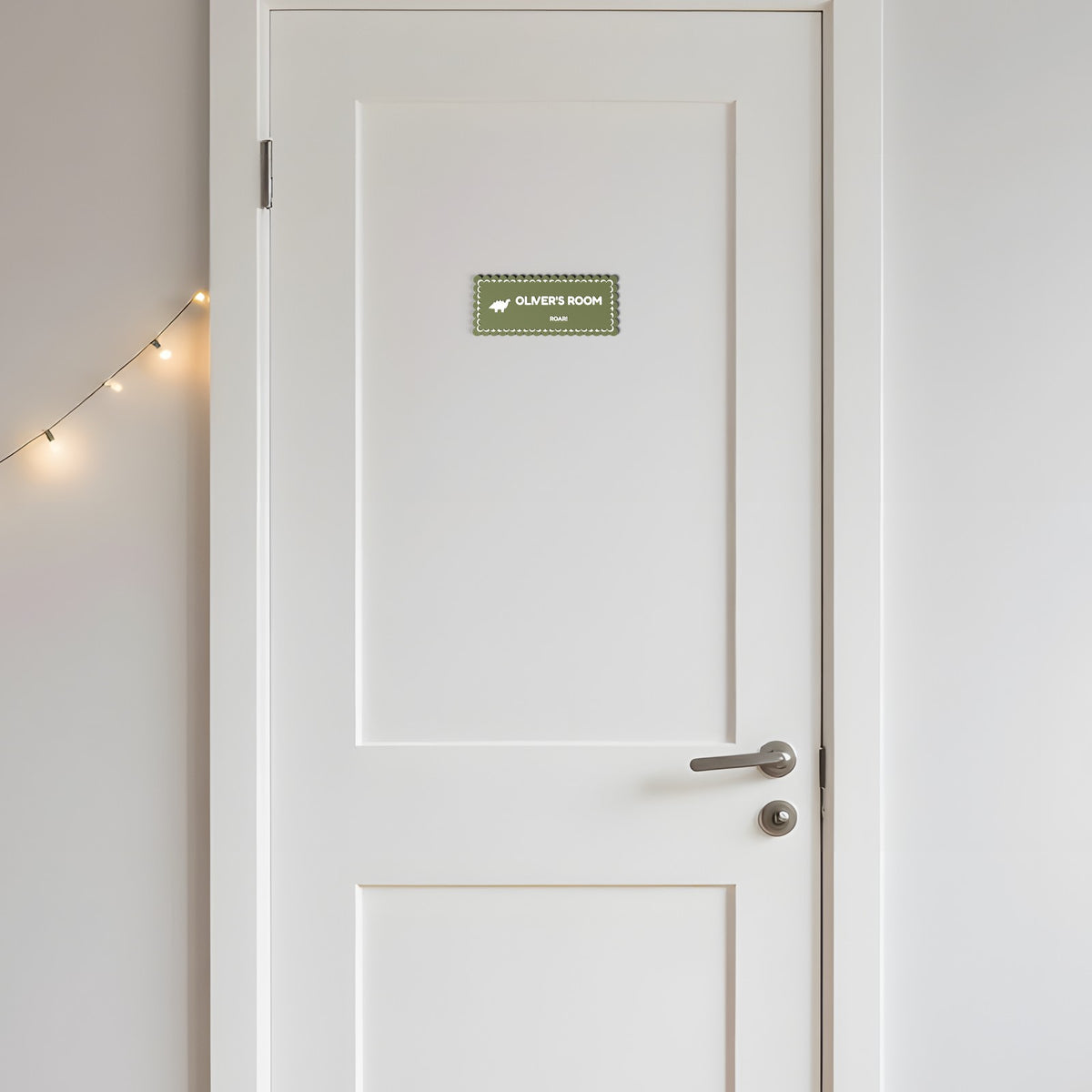 Personalised Dinosaur Door Sign - shown at real size