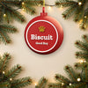Personalised Dog Bauble - red Biscuit bauble on the tree