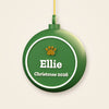 Personalised Dog Bauble - close up of the raised name plate