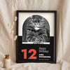 Personalised Dog Birthday Print - leaning in a frame, dark colourway
