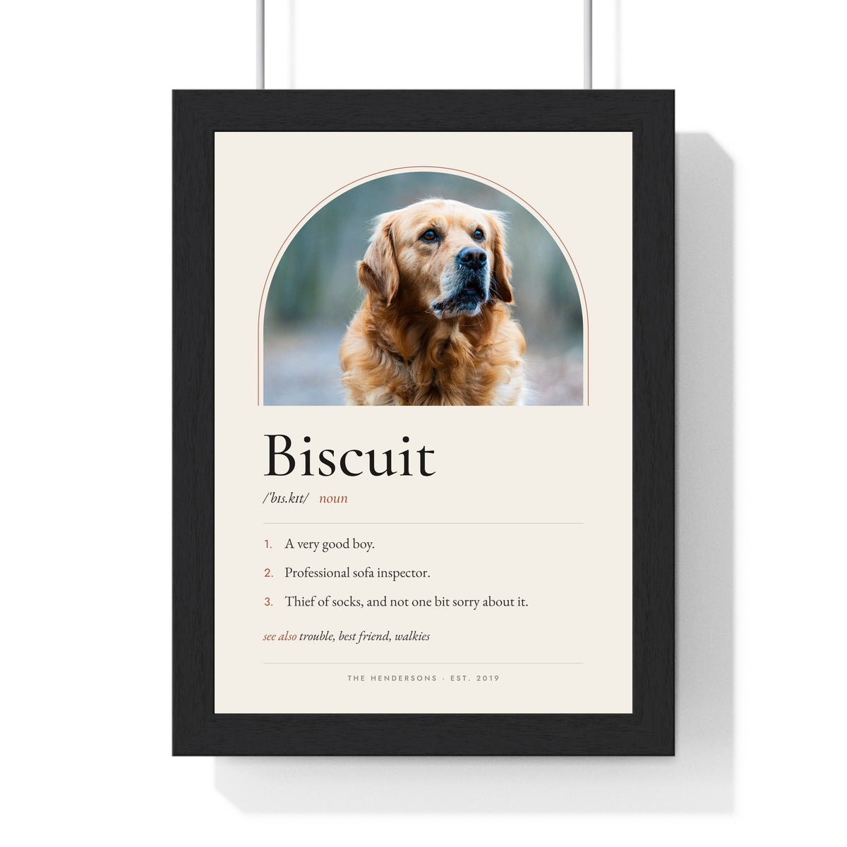 Personalised Dog Definition Print - framed personalised dog definition print