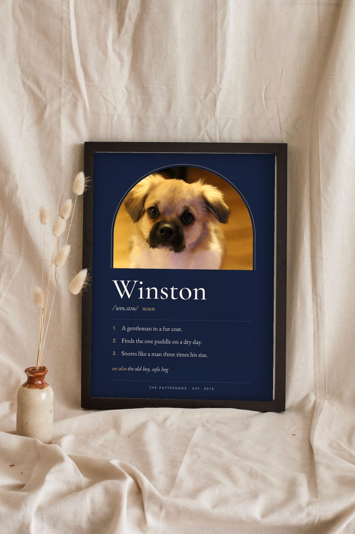 Personalised Dog Definition Print - leaning in a frame