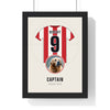 Personalised Dog Football Shirt Print - framed personalised dog football shirt print