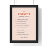 Personalised Dog House Rules Print - framed blush and tomato house rules for Biscuit