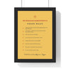 Personalised Dog House Rules Print - framed mustard version with eight long rules