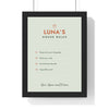 Personalised Dog House Rules Print - framed sage version for Nana's dog