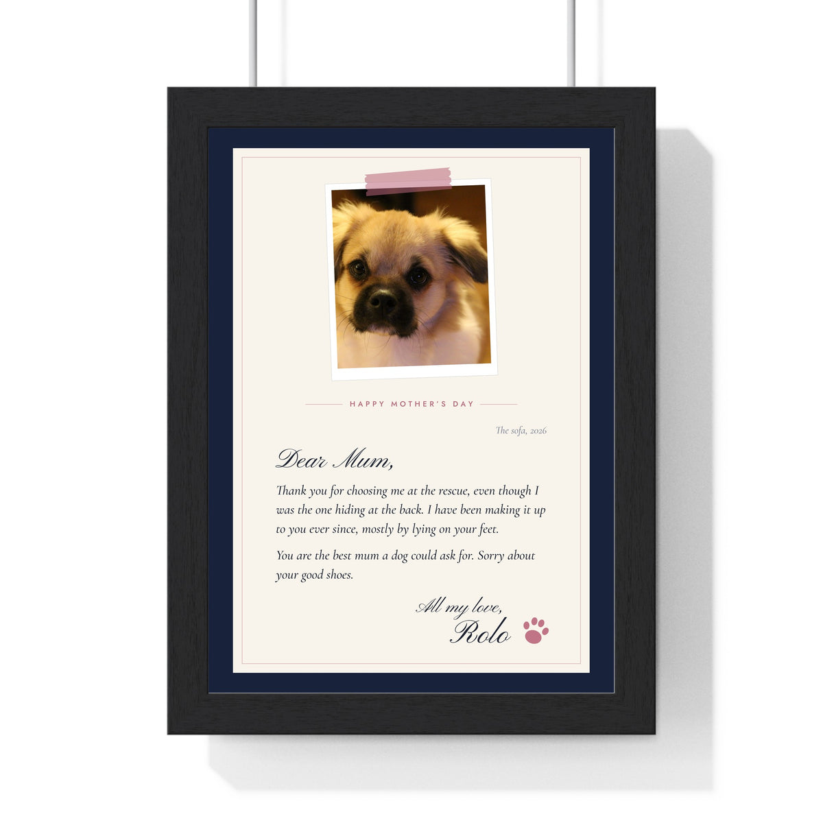 Personalised Gift From the Dog Letter Print - another colourway