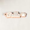 Personalised Dog Name Keyring - close-up of the raised lettering
