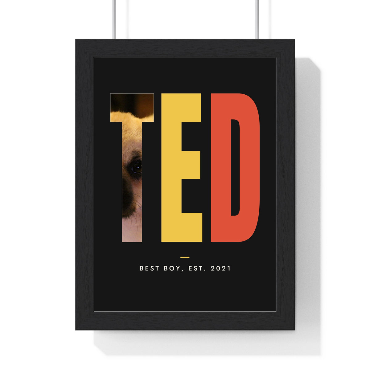 Personalised Dog Name Photo Letters Print - another colourway