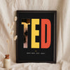 Personalised Dog Name Photo Letters Print - leaning in a frame